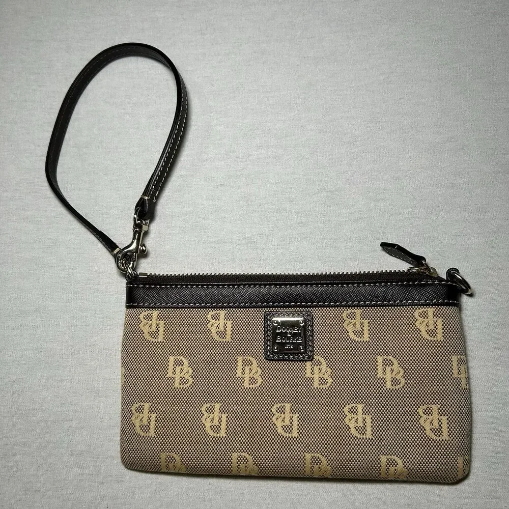 Dooney & Bourke classic signature monogram canvas wristlet